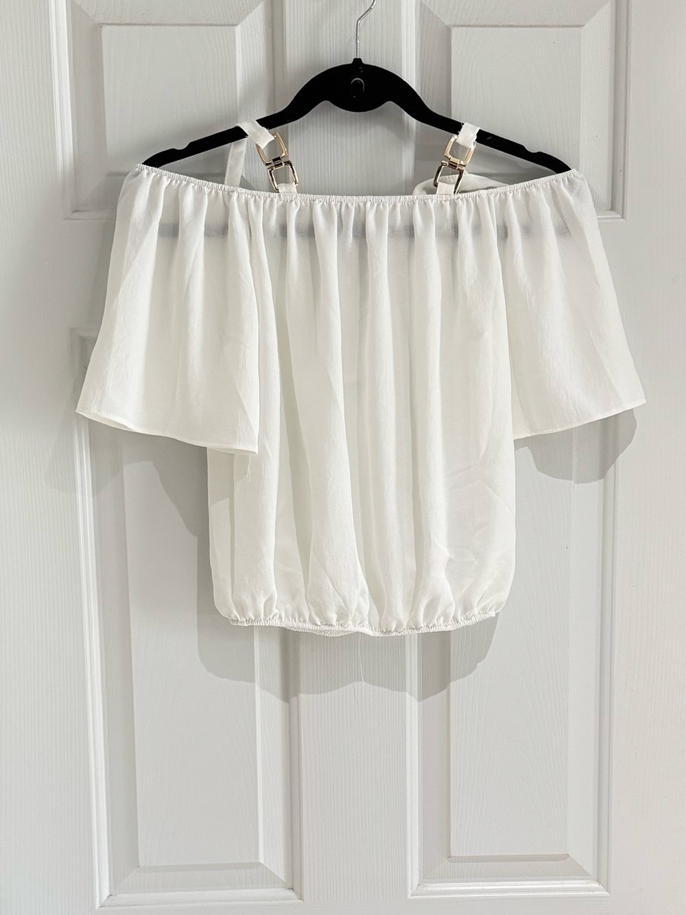 AZ Off-Shoulder White Women's Blouse L/XL